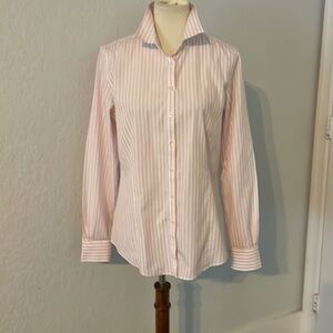 Brooks brothers muted pink and white button down shirt. Size 12